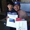 Dad and youngest son got gift basket for his wife